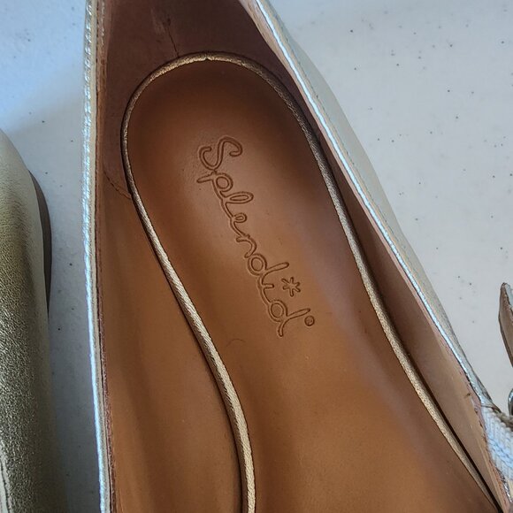 Spendid Gold Mary Jane Flats "NEW" - Picture 4 of 14